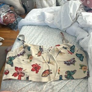 Cider 4XL lace up butterfly, floral crop top